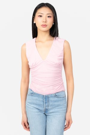 Lucia Ruched Mesh Top
