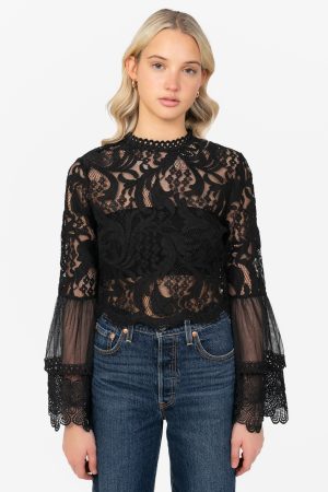 Addison Lace Bell Sleeve Blouse